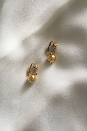 Vintage Gold Tone Ball Drop Earrings