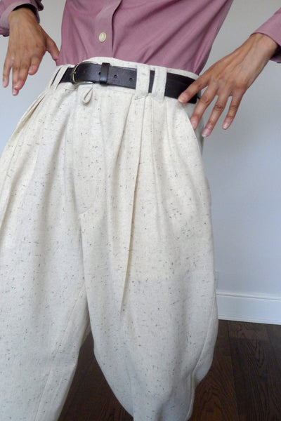 GIANNI VERSACE イタリア製デザインパンツ TALON 80's Vintage Gianni Versace Silk Linen Balloon Pants - 70s/80s Italian