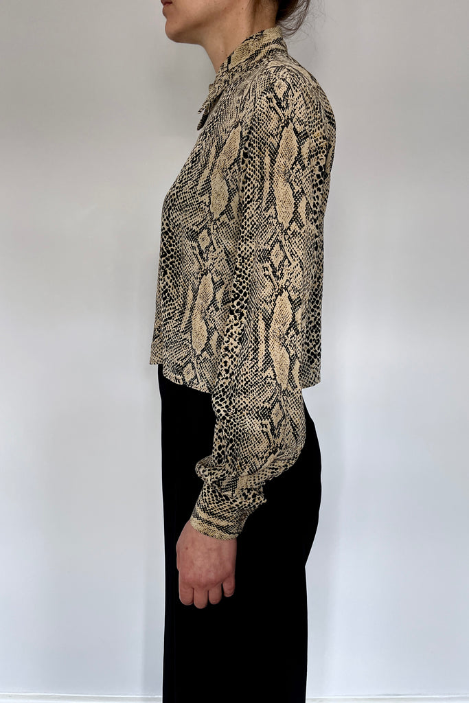 Vintage Silk Printed Zip Top