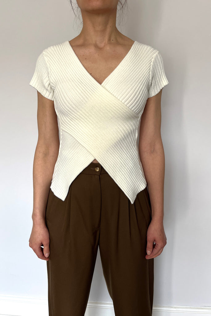 Vintage Asymmetric Knit Top