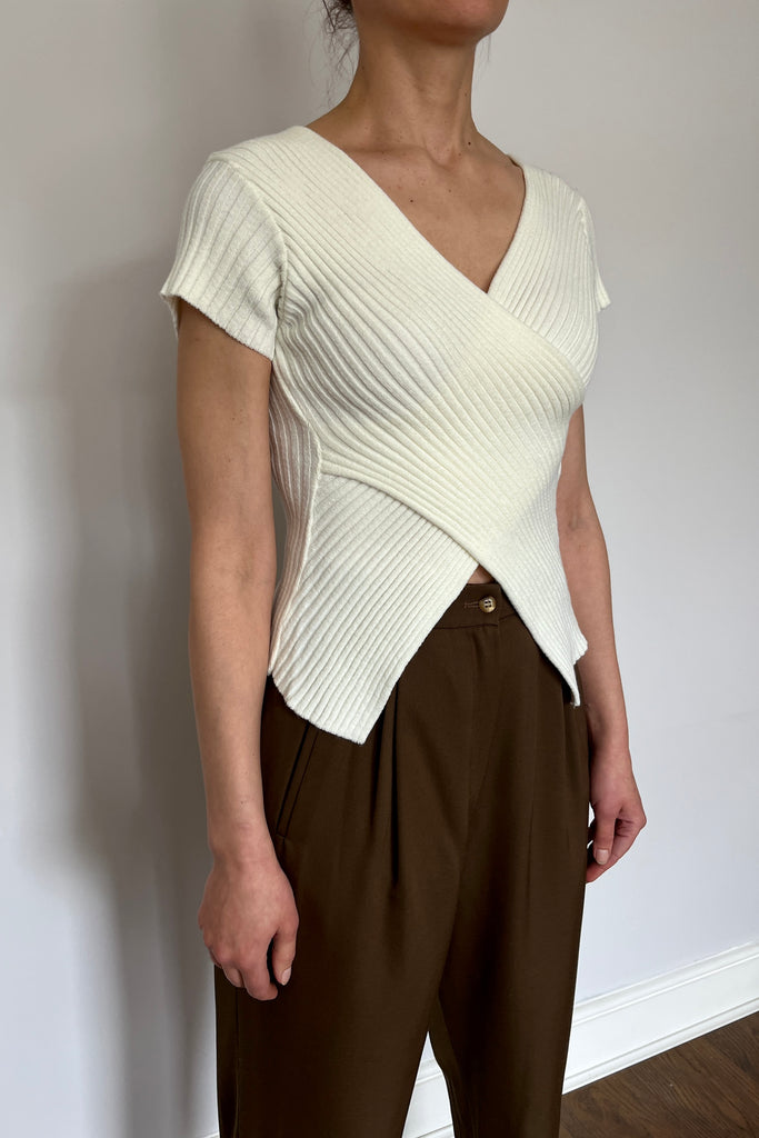 Vintage Asymmetric Knit Top