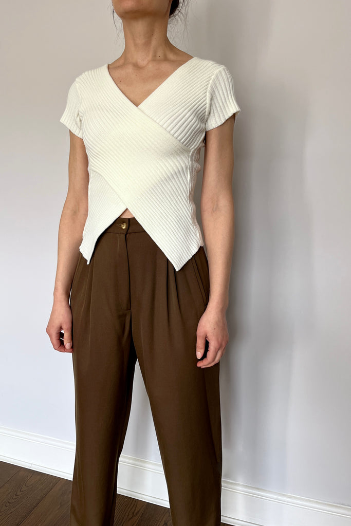 Vintage Asymmetric Knit Top