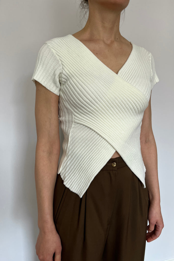 Vintage Asymmetric Knit Top