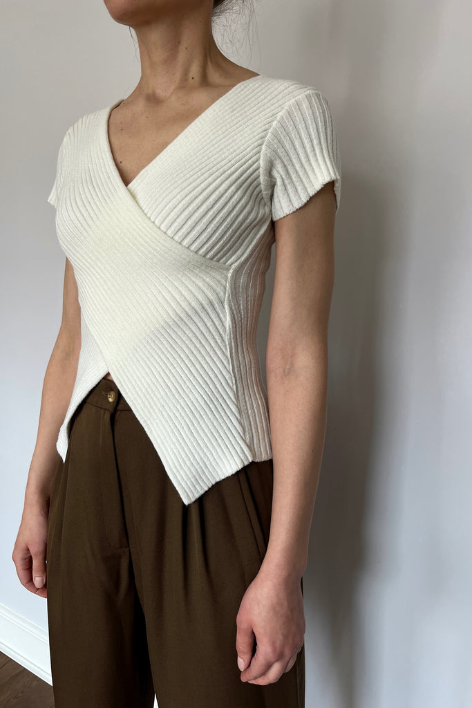 Vintage Asymmetric Knit Top