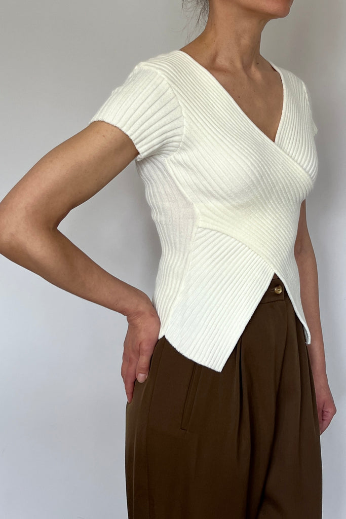 Vintage Asymmetric Knit Top