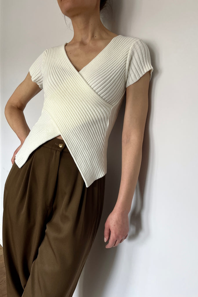 Vintage Asymmetric Knit Top