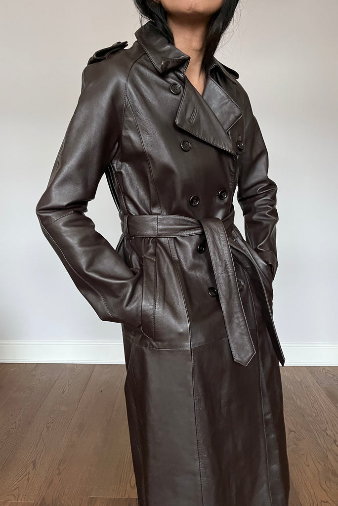 Vintage 1990s Leather Coat