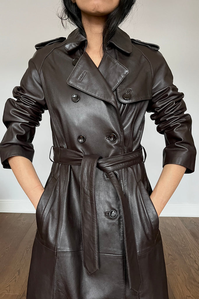 Vintage 1990s Leather Coat