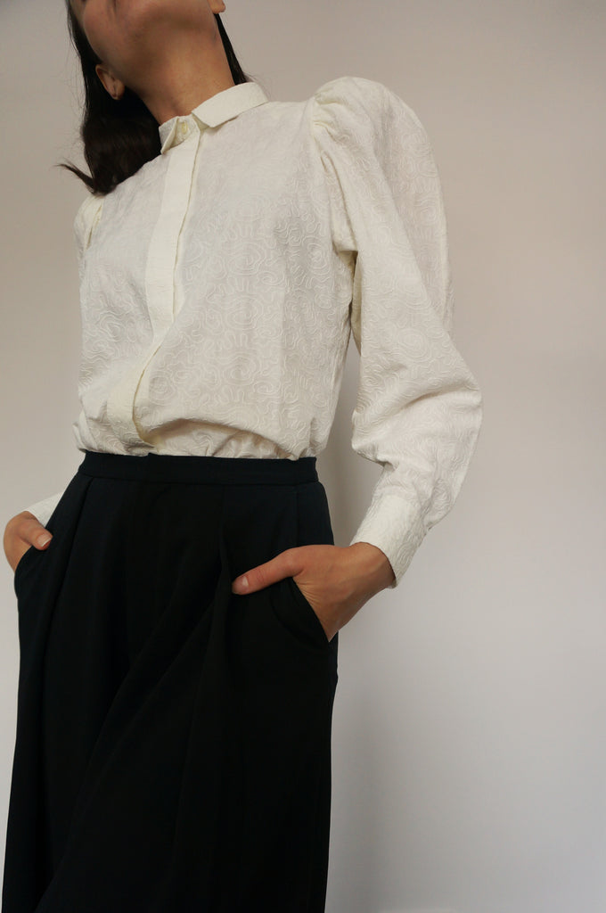 Statement Sleeve Embroidered Shirt