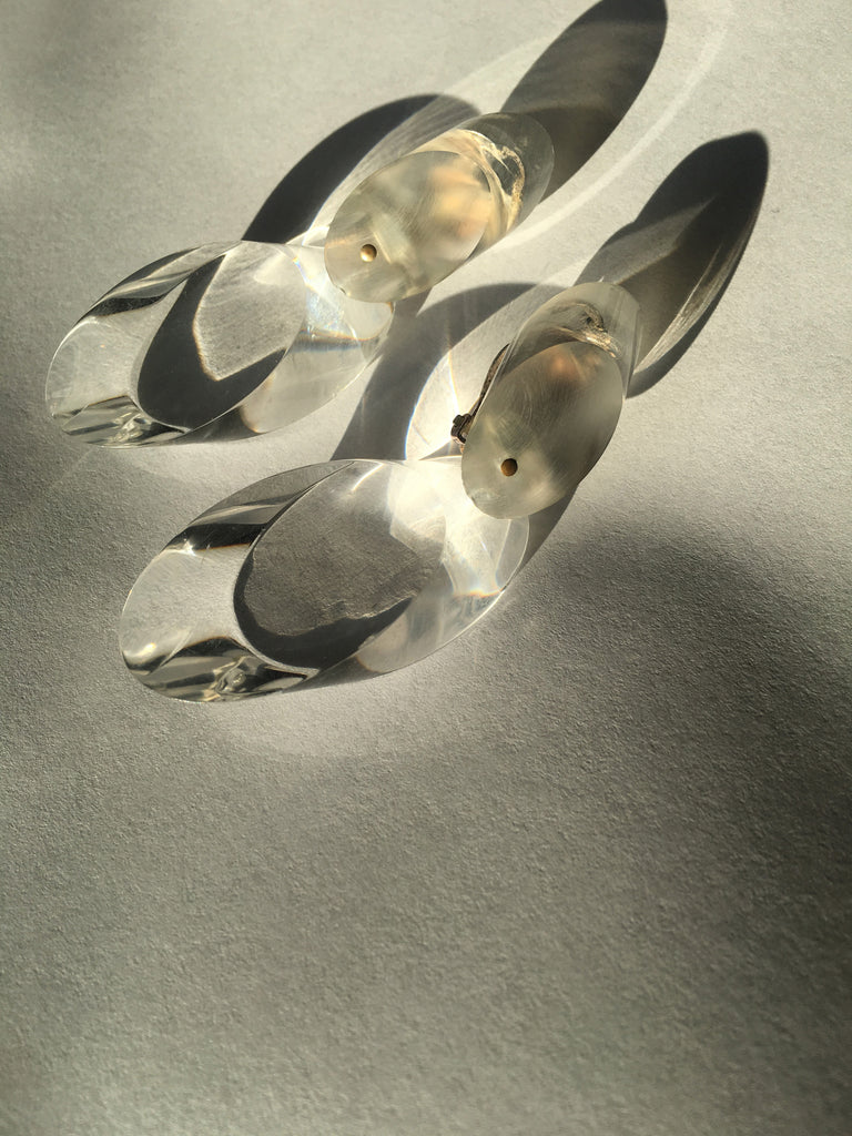 Vintage Clear Lucite Earrings