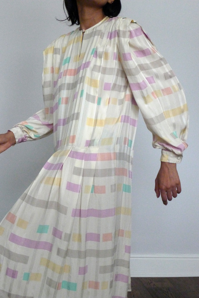 Vintage Silk Print Dress