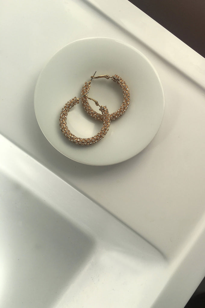 Diamanté Hoop Earrings