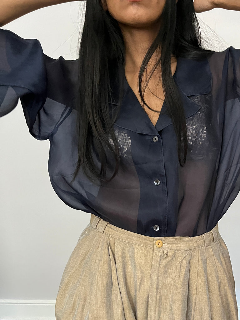 Vintage Sheer Silk Blouse