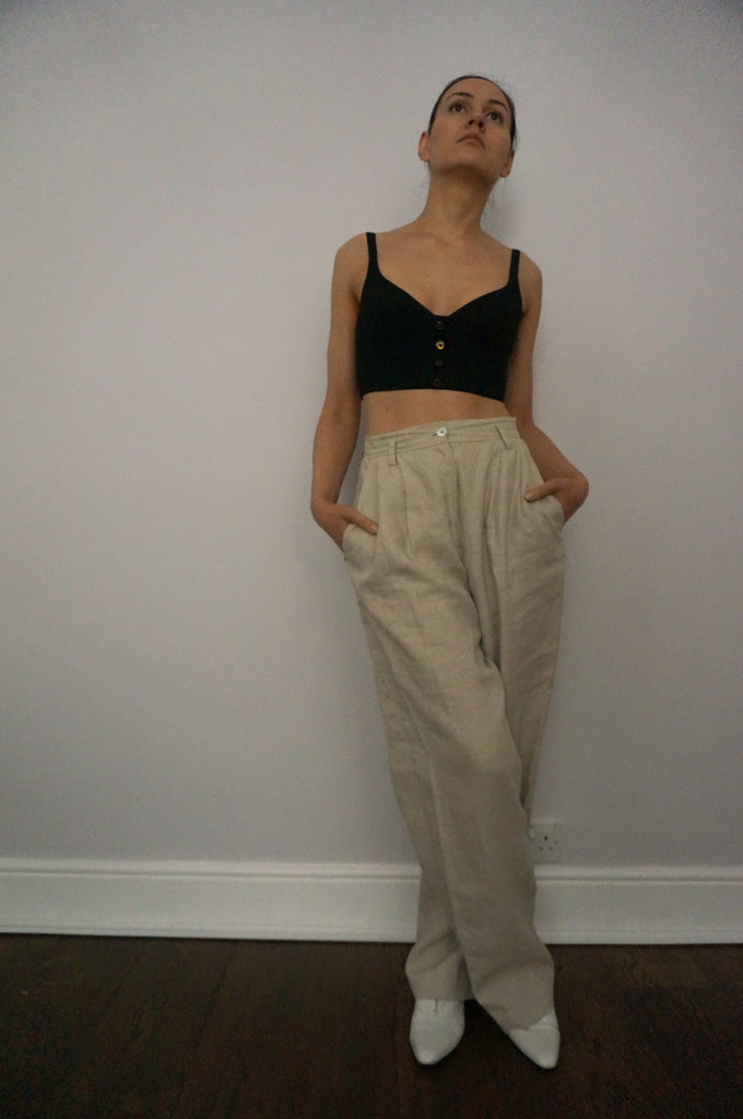 Vintage Relaxed Linen Trousers