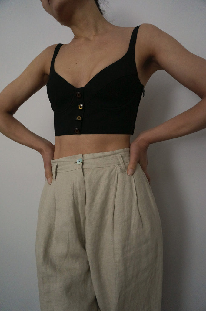 Vintage Relaxed Linen Trousers
