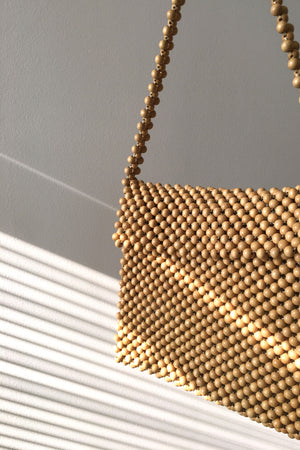 1970s Wooden Bead Bag