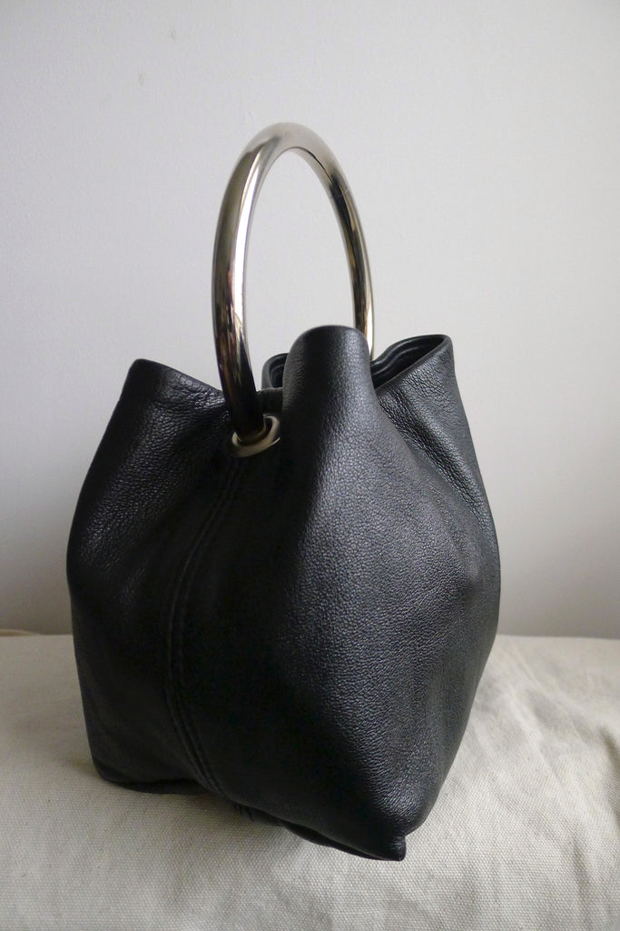 Vintage Hoop Handle Leather Bag