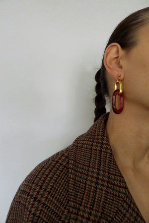 Vintage 1980s Tortoiseshell Effect Earrings