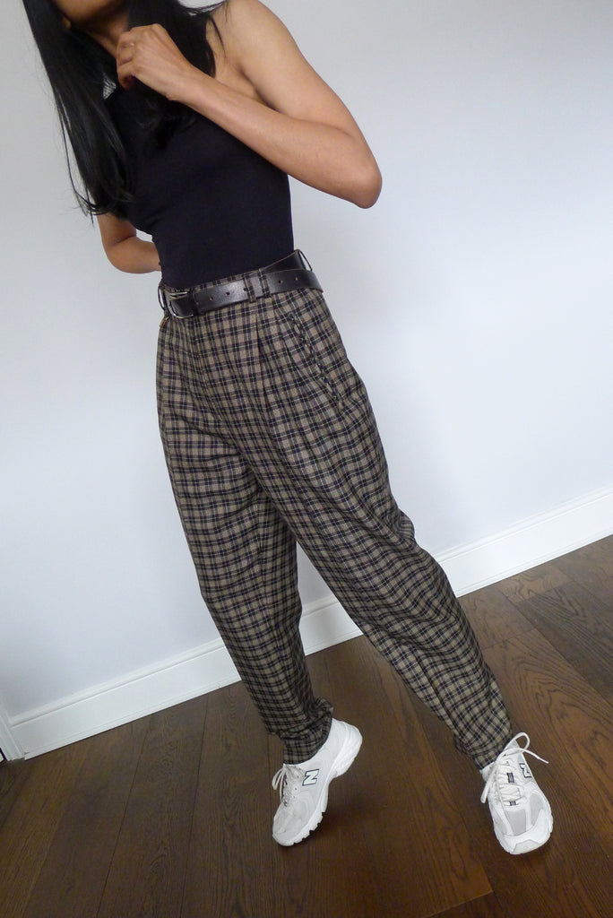 Vintage 1980s Check Trousers