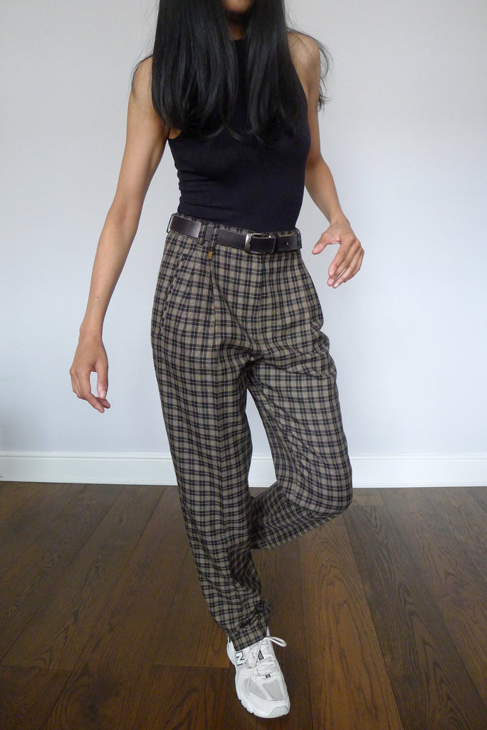 Vintage 1980s Check Trousers